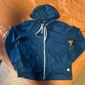 Vuori Teal / Navy Blue Halo Performance Hoodie Zip Up